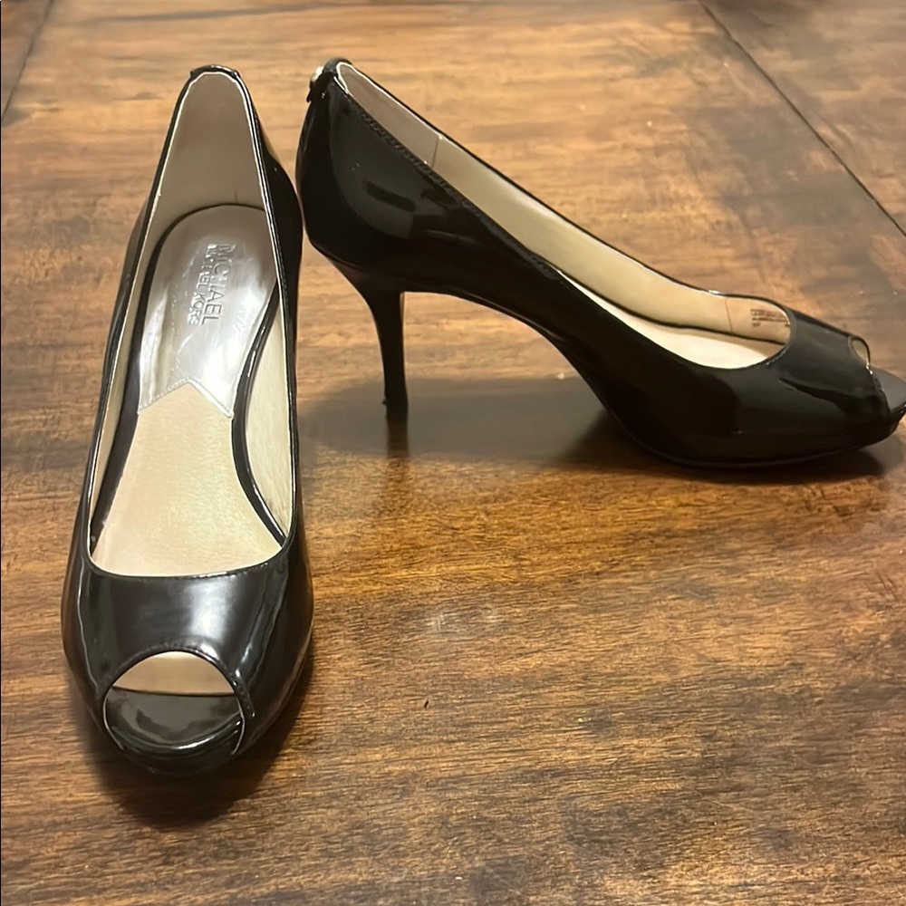 MICHAEL Michael Kors Black Peep Toe Heels